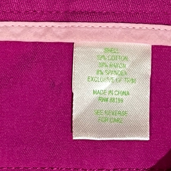 Lilly Pulitzer Azalea Button Tab Flat Front Pink Crop Pants Size 4 - Picture 6 of 6
